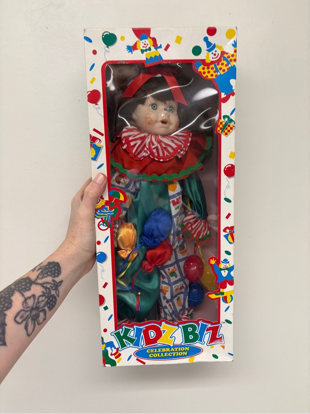 Kidz Biz Pircelain Clown Doll - NIB! Vintage